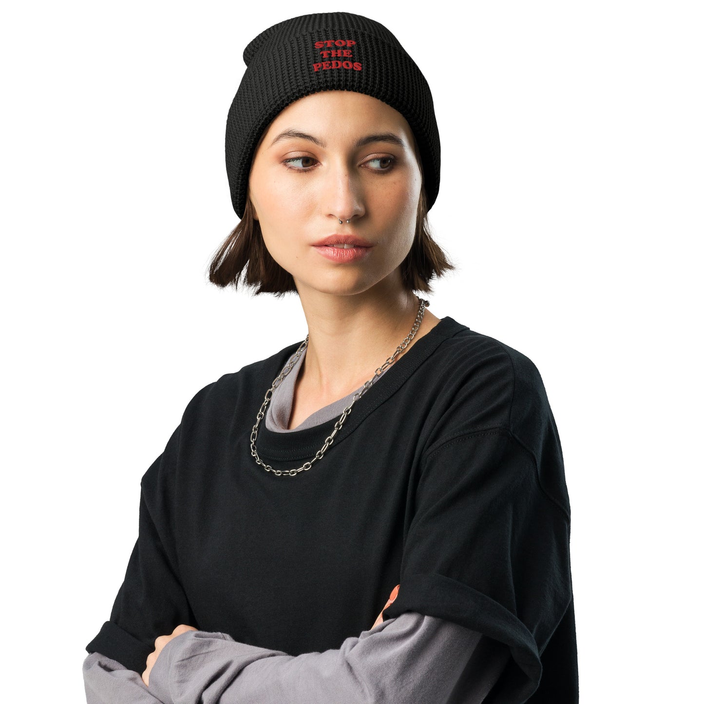 STOP THE PEDOS Limited Edition Waffle beanie