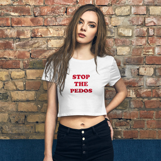 STOP THE PEDOS "Eyes Up Here" Cute Crop