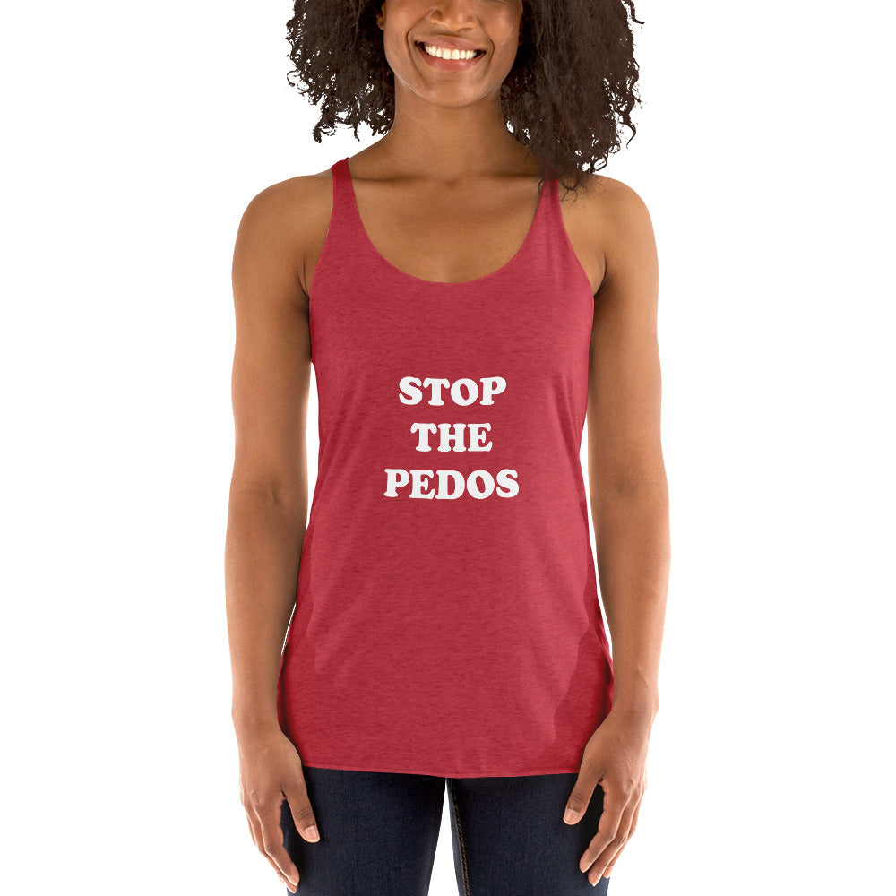 STOP THE PEDOS Women's Racerback Tank